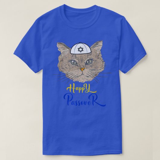 Funny Happy Passover Cat Funny Seder Jewish Holida T-shirt (Design voorkant)