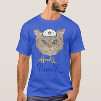 Funny Happy Passover Cat Funny Seder Jewish Holida T-shirt