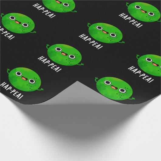 Funny Happy Pea Pun Dark BG Cadeaupapier (Hoek)