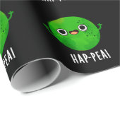 Funny Happy Pea Pun Dark BG Cadeaupapier (Rol Hoek)
