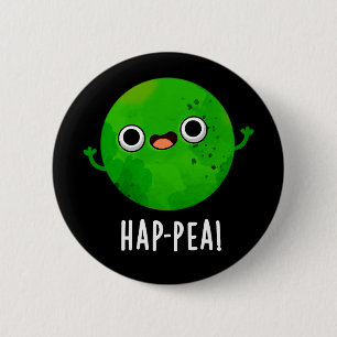 Funny Happy Pea Pun Dark BG Ronde Button 5,7 Cm