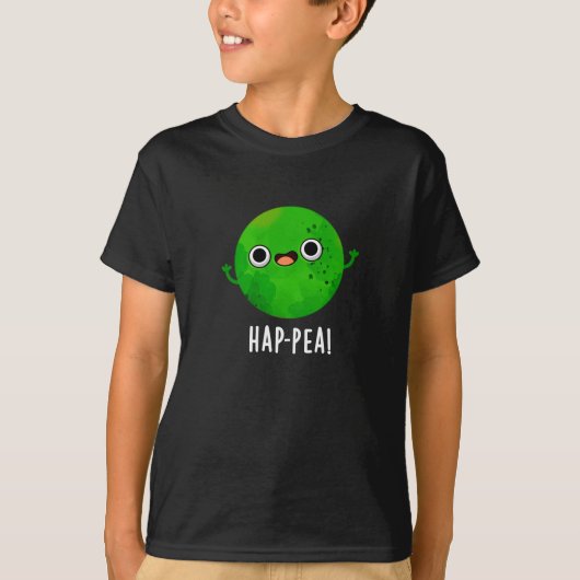 Funny Happy Pea Pun Dark BG T-shirt (Voorkant)