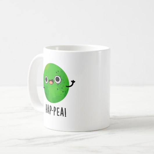 Funny Happy Pea Pun Koffiemok (Voorkant links)