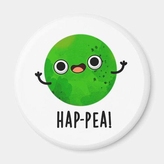 Funny Happy Pea Pun Magneet (Voorkant)
