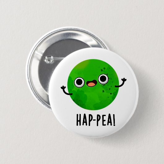 Funny Happy Pea Pun Ronde Button 5,7 Cm (Voorkant /achterkant)