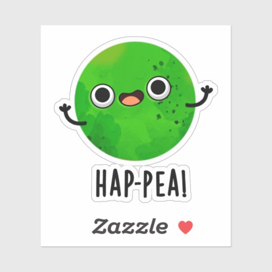 Funny Happy Pea Pun Sticker (Vel)