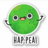 Funny Happy Pea Pun Sticker (Voorkant)