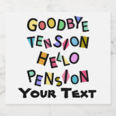 Funny Happy Pensioner Gepensioneerd Senior Oud Man Sparkling Wijnetiket (Enkel label)