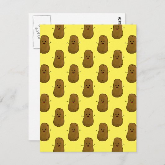 Funny Happy Potates Briefkaart (Voorkant / Achterkant)