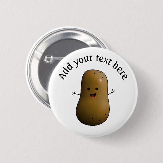 Funny Happy Potato gepersonaliseerd Ronde Button 5,7 Cm (Voorkant /achterkant)