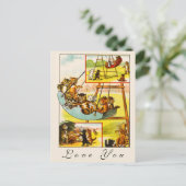 Funny Happy Retro Cats Kittens Spelen Liefde U Briefkaart (Staand voorkant)