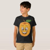Funny Happy Smiling Abrikoos Fruit Cartoon Charact T-shirt (Voorkant volledig)