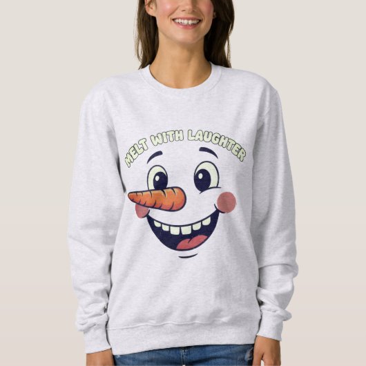 Funny Happy Snowman Face T-Shirt | Cute Smiling (Voorkant)