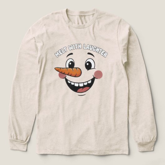 Funny Happy Snowman Face T-Shirt | Cute Smiling (Voorkant)