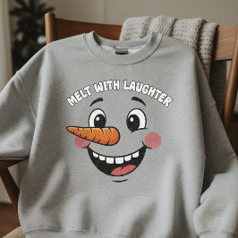 Funny Happy Snowman Face T-Shirt | Cute Smiling