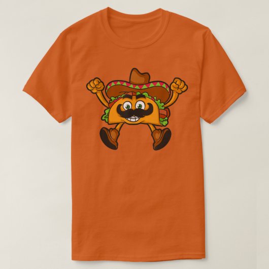 Funny Happy Taco Meican Sombrero T-shirt (Design voorkant)