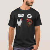 Funny Happy Thanksgiving Chicken Vs Turkey Essenti T-shirt (Voorkant)