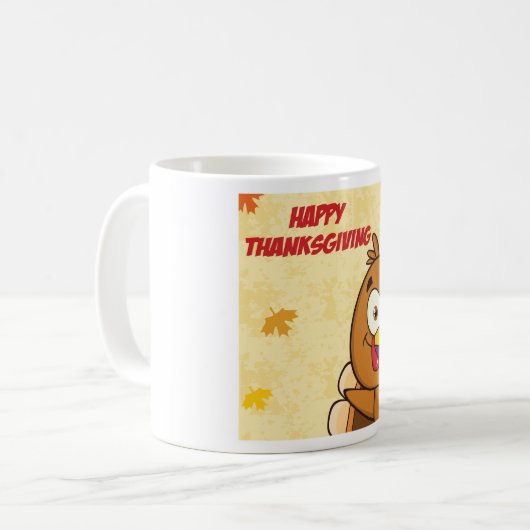 Funny Happy Thanksgiving Koffiemok (Voorkant links)