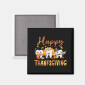 Funny Happy Thanksgiving Teeth Dental Squad Turkey Magneet (Voorkant / Achterkant)