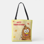Funny Happy Thanksgiving Tote Bag (Achterkant)