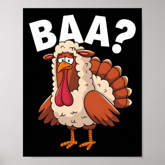 Funny Happy Thanksgiving Turkey A Lamb Costume  Poster (Voorkant)