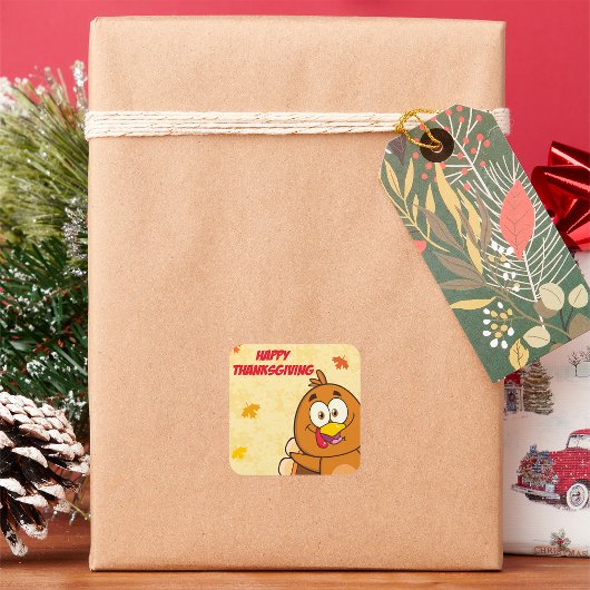 Funny Happy Thanksgiving Vierkante Sticker