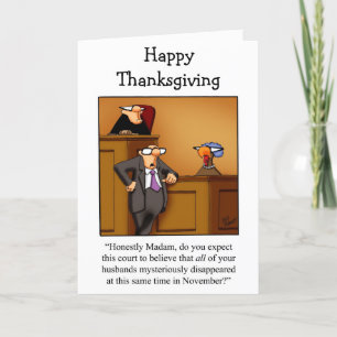 Funny Happy Thanksgiving Wenskaart Feestdagen Kaart