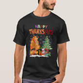 Funny Happy Thanksmas Schattigee Thanksgiving en C T-shirt (Voorkant)