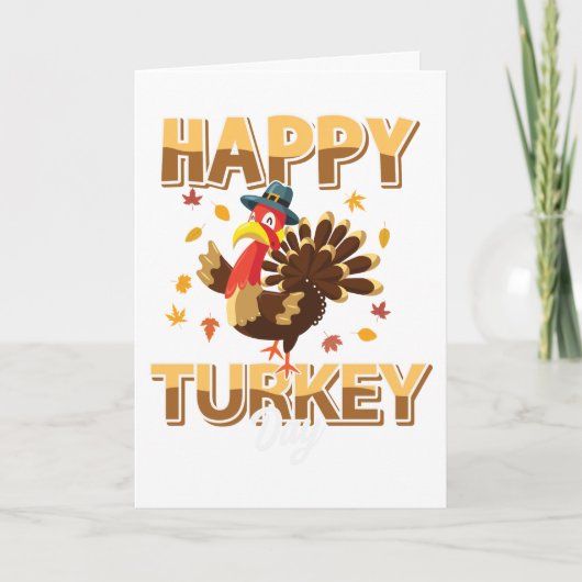 Funny Happy Turkey Thanksgiving Kaart (Voorkant)