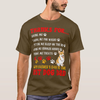 Funny Happy Vaderdag Best Dog Dad Corgi Dog Lo T-shirt