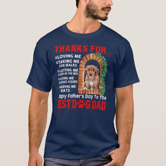 Funny Happy Vaderdag Best Dog Dad Cute T-shirt (Voorkant)