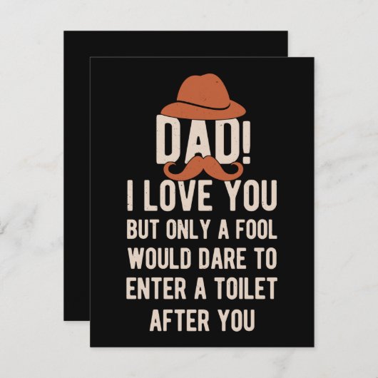 Funny Happy Vaderdag Feestdagenkaart (Voorkant / Achterkant)