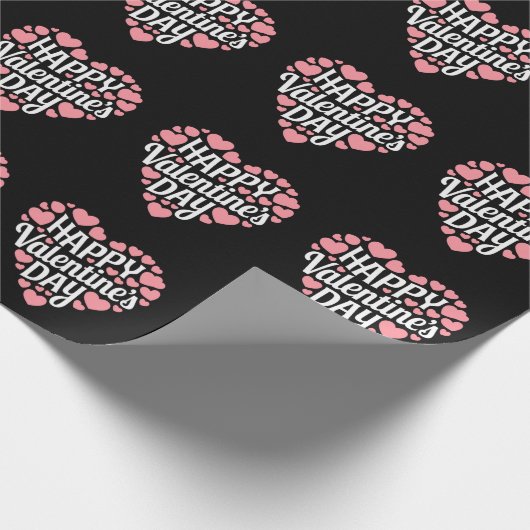 Funny Happy Valentijnsdag Hart Liefde Valentijn Cadeaupapier (Hoek)