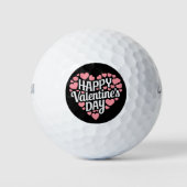 Funny Happy Valentijnsdag Hart Liefde Valentijn Golfballen (Voorkant)