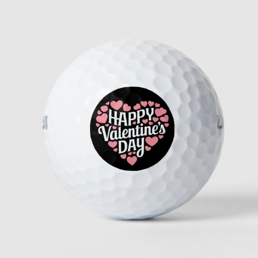 Funny Happy Valentijnsdag Hart Liefde Valentijn Golfballen (Voorkant)