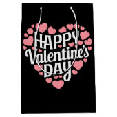 Funny Happy Valentijnsdag Hart Liefde Valentijn Medium Cadeauzakje (Voorkant)