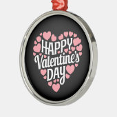 Funny Happy Valentijnsdag Hart Liefde Valentijn Metalen Ornament (Links)