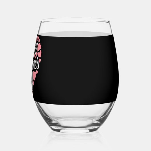 Funny Happy Valentijnsdag Hart Liefde Valentijn Wijnglas Zonder Voet (Rechts)