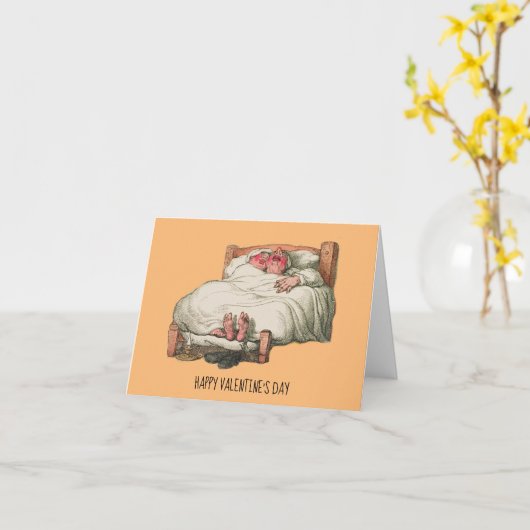 Funny  Happy Valentines Day Card Kaart (Gele Bloem)