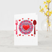 Funny Happy Valentines Day Lunch Lady Leopard Hea  Kaart (Gele Bloem)