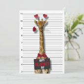 Funny Happy Valentine's Day Mugshot Guilty Giraffe Kaart (Staand voorkant)