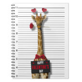 Funny Happy Valentine's Day Mugshot Guilty Giraffe Notitieboek (Voorkant)