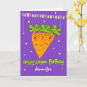 Funny Happy Vegan Birthday Kaart (Gele Bloem)