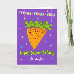 Funny Happy Vegan Birthday Kaart