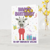 Funny Happy Vegan Birthday Kaart (Gele Bloem)