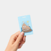 Funny happy walrus cartoon illustratie badge (Handheld)