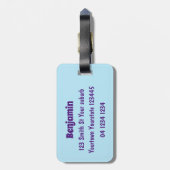 Funny happy walrus cartoon illustratie bagagelabel (Achterkant verticaal)