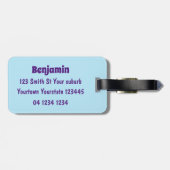 Funny happy walrus cartoon illustratie bagagelabel (Achterkant horizontaal)