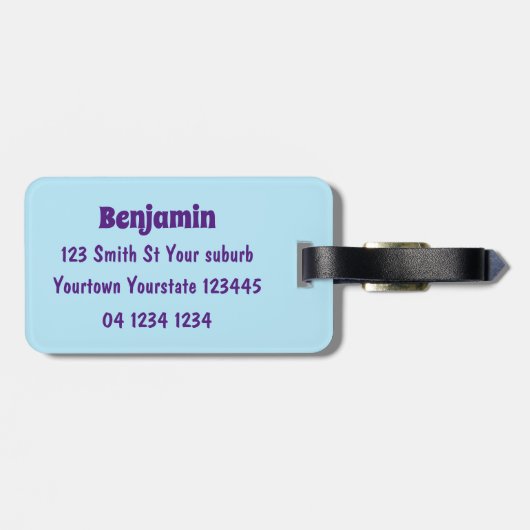 Funny happy walrus cartoon illustratie bagagelabel (Achterkant horizontaal)