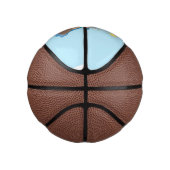 Funny happy walrus cartoon illustratie basketbal (Rechts)